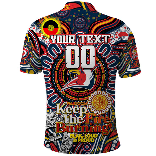 Custom NAIDOC Week 2024 Roosters Polo Shirt Mascot Rugby