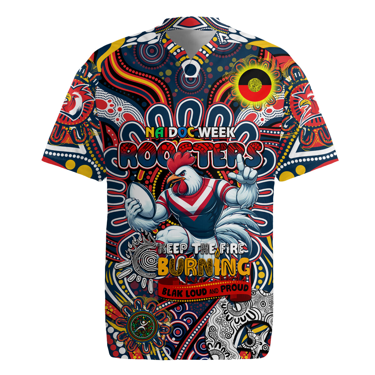 Custom NAIDOC Week 2024 Roosters Rugby Jersey Mascot Rugby