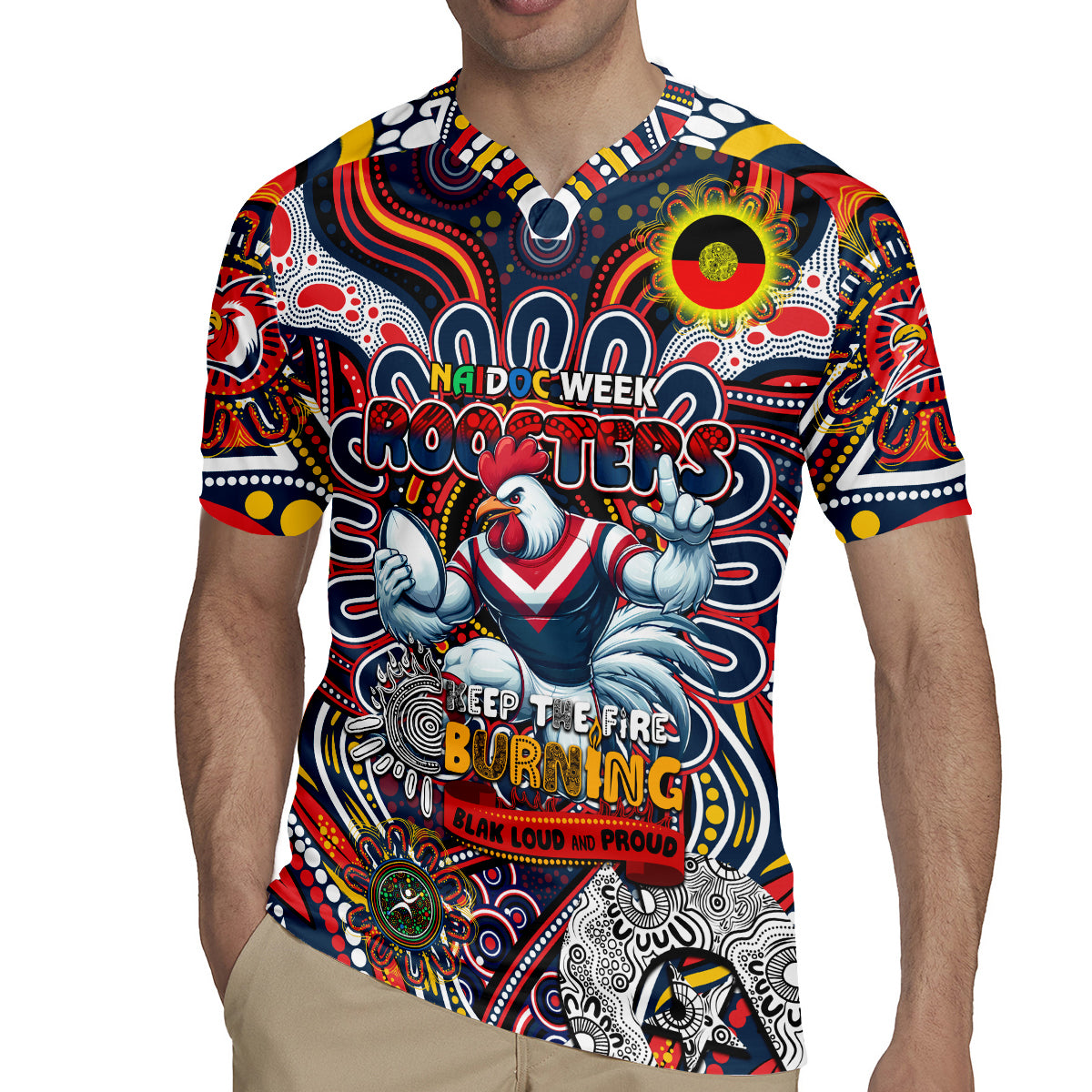 Custom NAIDOC Week 2024 Roosters Rugby Jersey Mascot Rugby