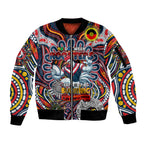 Custom NAIDOC Week 2024 Roosters Sleeve Zip Bomber Jacket Mascot Rugby