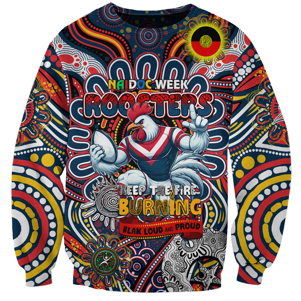Custom NAIDOC Week 2024 Roosters Sweatshirt Mascot Rugby