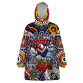 Custom NAIDOC Week 2024 Roosters Wearable Blanket Hoodie Mascot Rugby