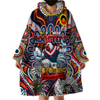 Custom NAIDOC Week 2024 Roosters Wearable Blanket Hoodie Mascot Rugby