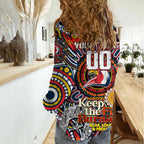 Custom NAIDOC Week 2024 Roosters Women Casual Shirt Mascot Rugby