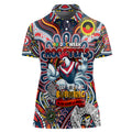 Custom NAIDOC Week 2024 Roosters Women Polo Shirt Mascot Rugby