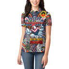 Custom NAIDOC Week 2024 Roosters Women Polo Shirt Mascot Rugby
