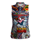 Custom NAIDOC Week 2024 Roosters Women Sleeveless Polo Shirt Mascot Rugby