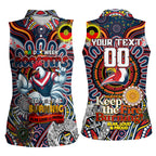 Custom NAIDOC Week 2024 Roosters Women Sleeveless Polo Shirt Mascot Rugby