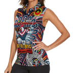 Custom NAIDOC Week 2024 Roosters Women Sleeveless Polo Shirt Mascot Rugby