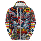 Custom NAIDOC Week 2024 Roosters Zip Hoodie Mascot Rugby