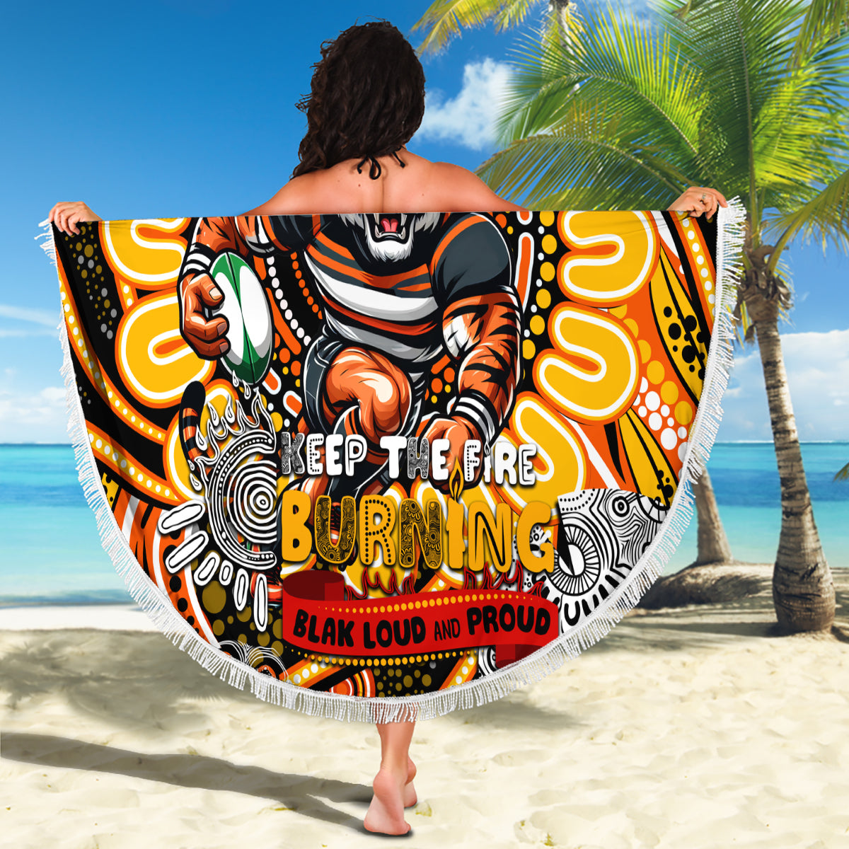 NAIDOC Week 2024 Tigers Beach Blanket Mascot Rugby