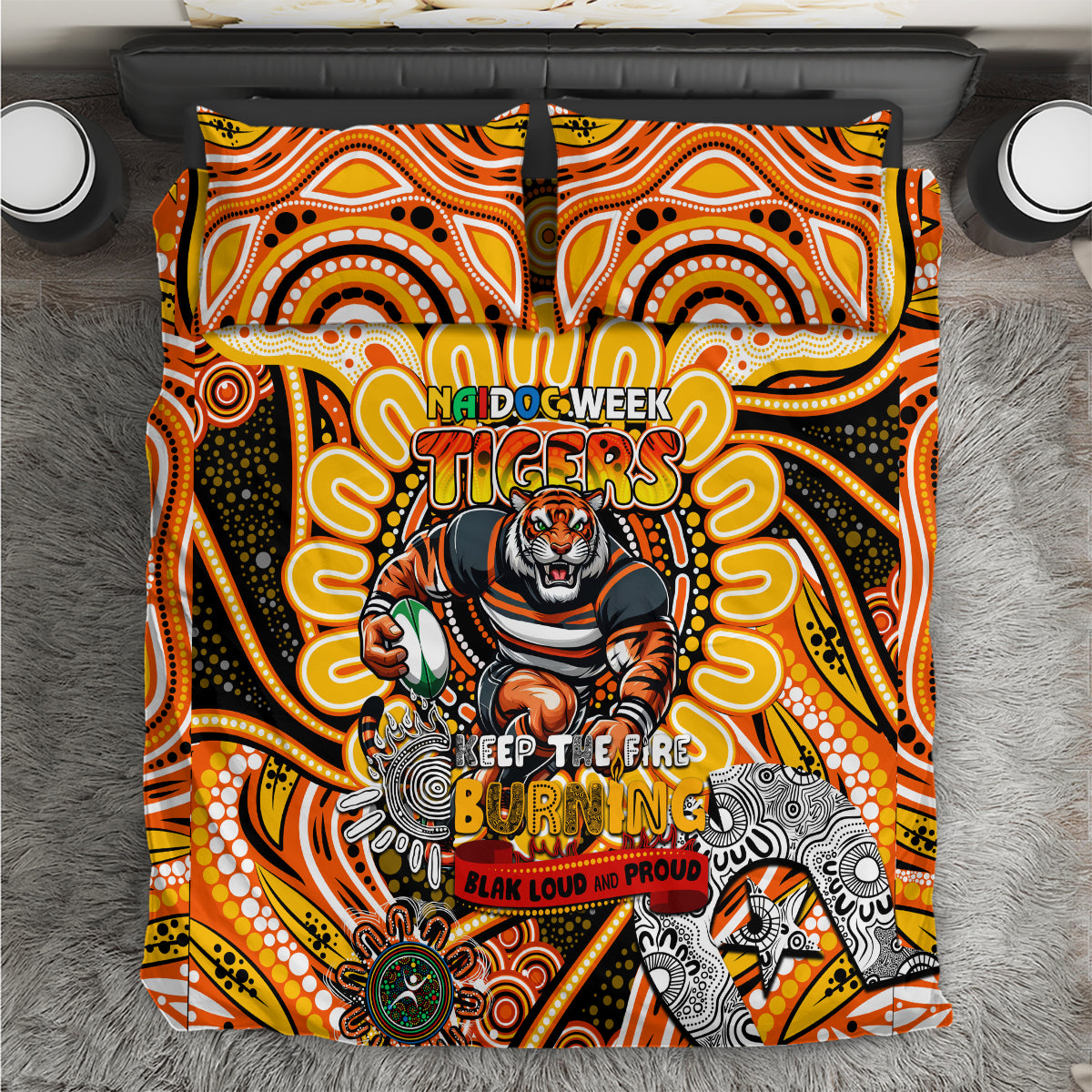 NAIDOC Week 2024 Tigers Bedding Set Mascot Rugby