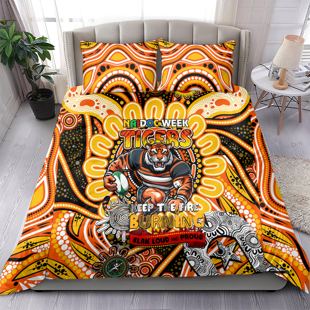 NAIDOC Week 2024 Tigers Bedding Set Mascot Rugby