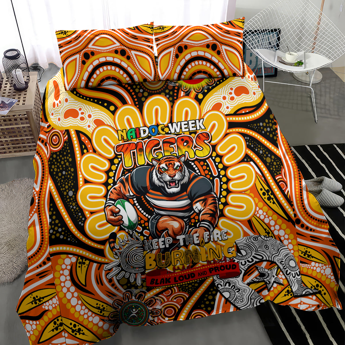 NAIDOC Week 2024 Tigers Bedding Set Mascot Rugby