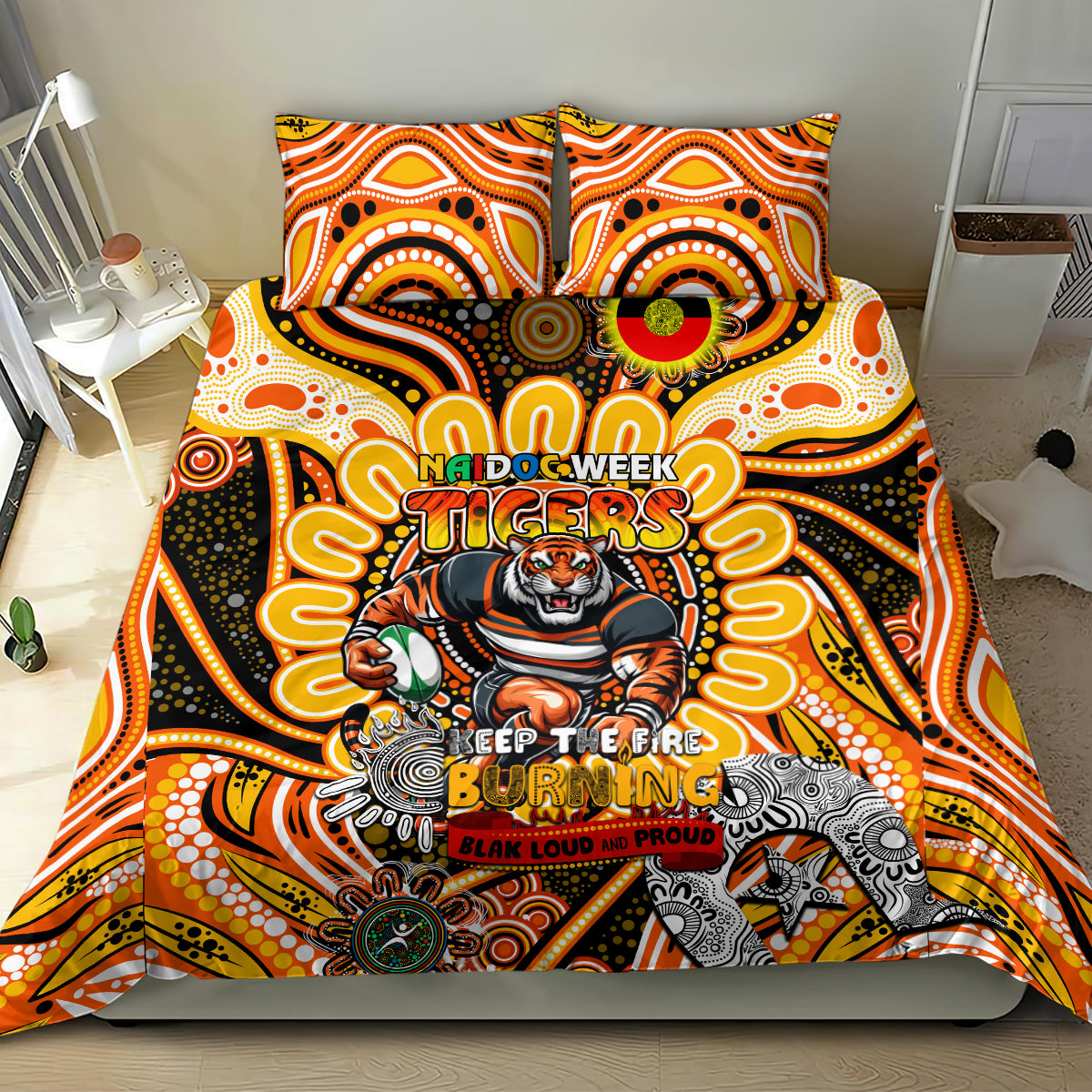 NAIDOC Week 2024 Tigers Bedding Set Mascot Rugby