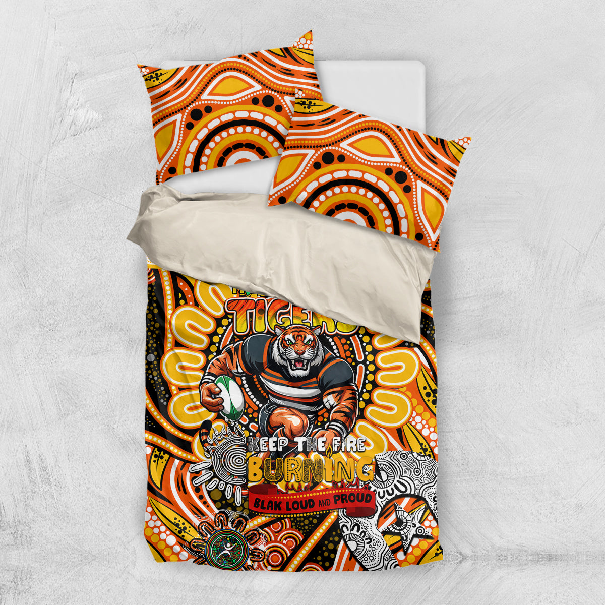 NAIDOC Week 2024 Tigers Bedding Set Mascot Rugby
