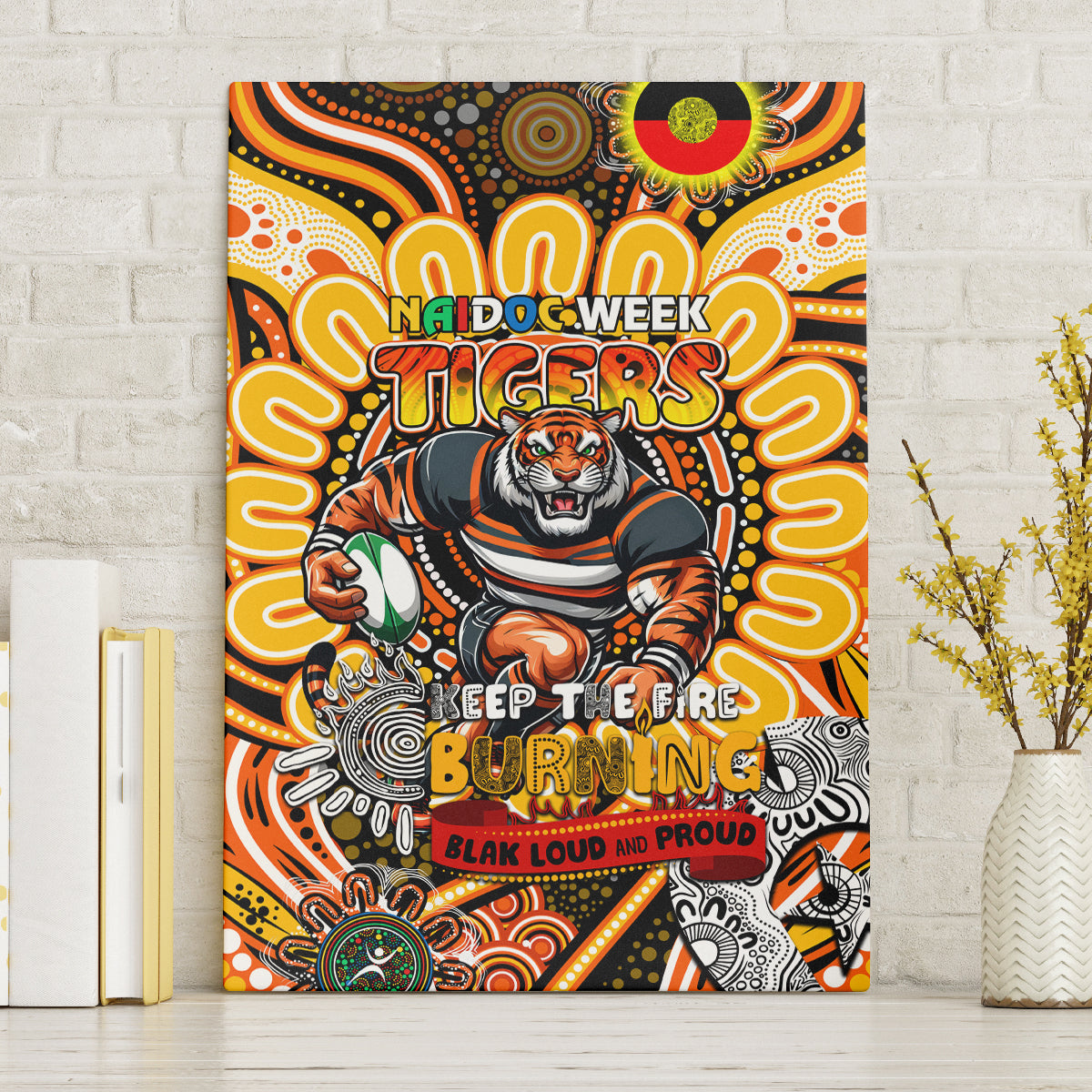 NAIDOC Week 2024 Tigers Canvas Wall Art Mascot Rugby