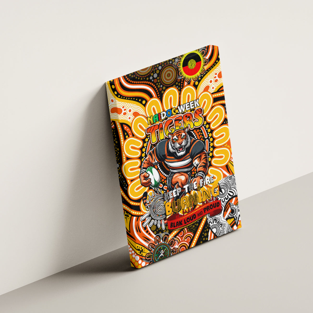 NAIDOC Week 2024 Tigers Canvas Wall Art Mascot Rugby