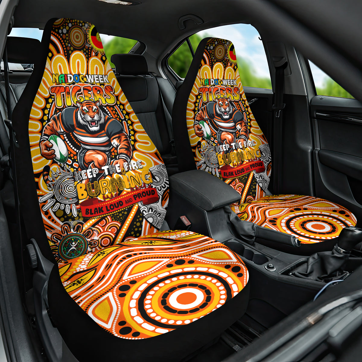 NAIDOC Week 2024 Tigers Car Seat Cover Mascot Rugby