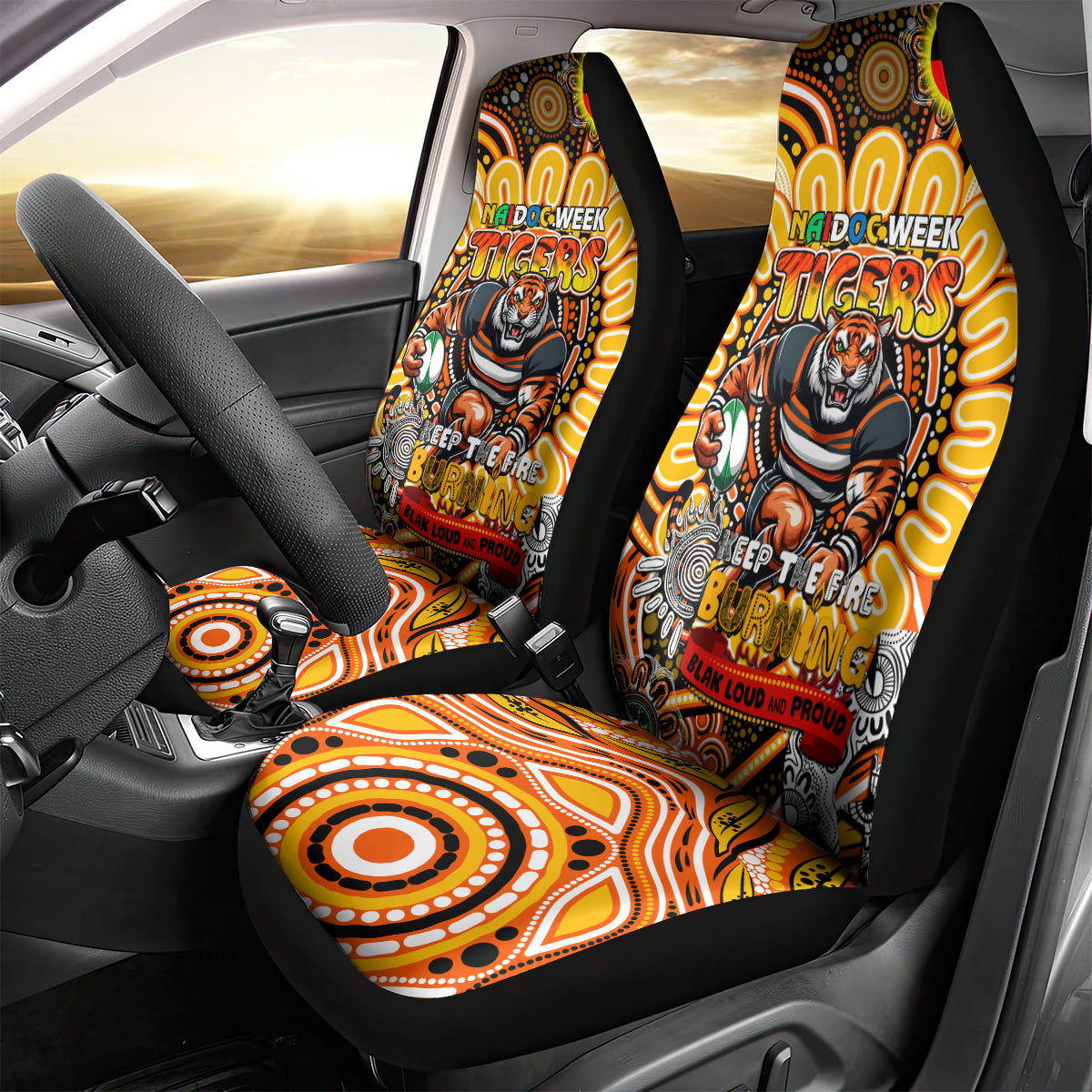 NAIDOC Week 2024 Tigers Car Seat Cover Mascot Rugby