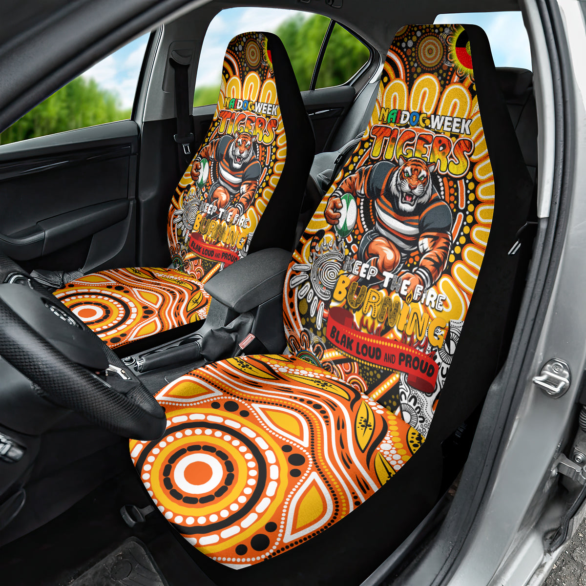 NAIDOC Week 2024 Tigers Car Seat Cover Mascot Rugby
