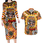 Custom NAIDOC Week 2024 Tigers Couples Matching Long Sleeve Bodycon Dress and Hawaiian Shirt Mascot Rugby