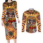 Custom NAIDOC Week 2024 Tigers Couples Matching Long Sleeve Bodycon Dress and Long Sleeve Button Shirt Mascot Rugby