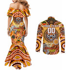 Custom NAIDOC Week 2024 Tigers Couples Matching Mermaid Dress and Long Sleeve Button Shirt Mascot Rugby