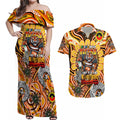 Custom NAIDOC Week 2024 Tigers Couples Matching Off Shoulder Maxi Dress and Hawaiian Shirt Mascot Rugby
