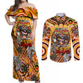Custom NAIDOC Week 2024 Tigers Couples Matching Off Shoulder Maxi Dress and Long Sleeve Button Shirt Mascot Rugby