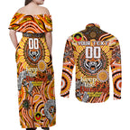 Custom NAIDOC Week 2024 Tigers Couples Matching Off Shoulder Maxi Dress and Long Sleeve Button Shirt Mascot Rugby