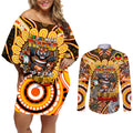 Custom NAIDOC Week 2024 Tigers Couples Matching Off Shoulder Short Dress and Long Sleeve Button Shirt Mascot Rugby