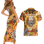 Custom NAIDOC Week 2024 Tigers Couples Matching Short Sleeve Bodycon Dress and Hawaiian Shirt Mascot Rugby