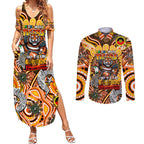 Custom NAIDOC Week 2024 Tigers Couples Matching Summer Maxi Dress and Long Sleeve Button Shirt Mascot Rugby