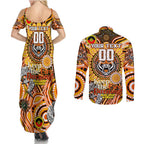 Custom NAIDOC Week 2024 Tigers Couples Matching Summer Maxi Dress and Long Sleeve Button Shirt Mascot Rugby