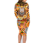 Custom NAIDOC Week 2024 Tigers Family Matching Long Sleeve Bodycon Dress and Hawaiian Shirt Mascot Rugby