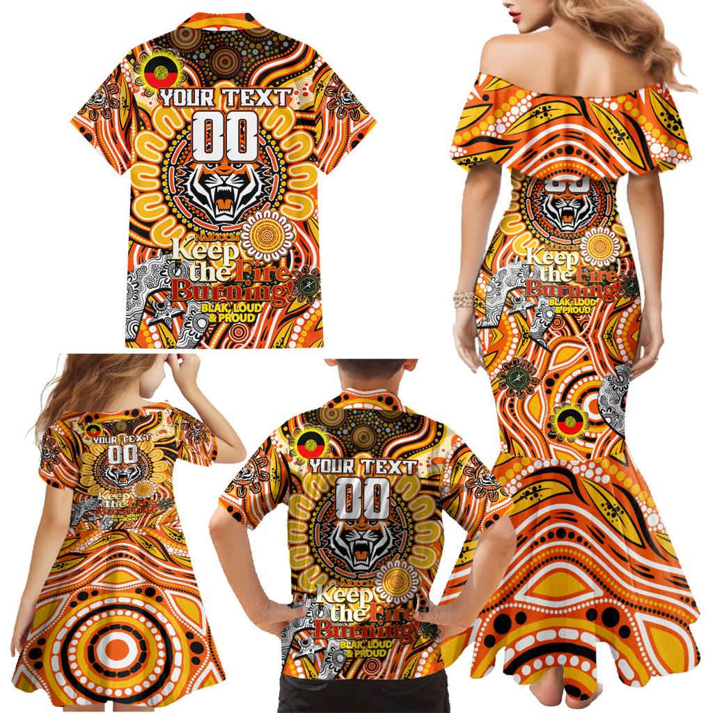 Custom NAIDOC Week 2024 Tigers Family Matching Mermaid Dress and Hawaiian Shirt Mascot Rugby
