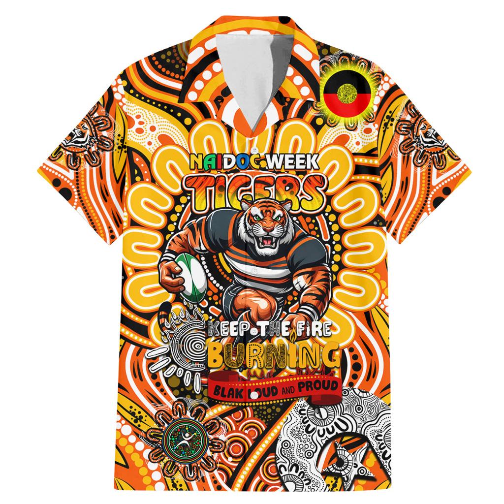 Custom NAIDOC Week 2024 Tigers Family Matching Mermaid Dress and Hawaiian Shirt Mascot Rugby