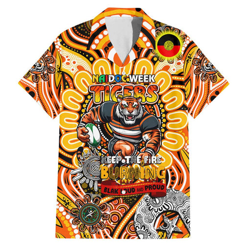 Custom NAIDOC Week 2024 Tigers Family Matching Mermaid Dress and Hawaiian Shirt Mascot Rugby