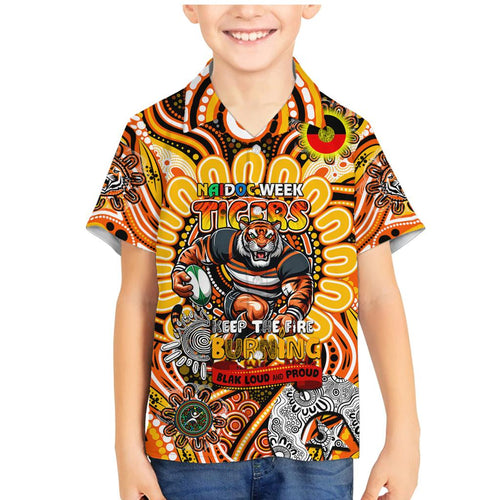 Custom NAIDOC Week 2024 Tigers Family Matching Mermaid Dress and Hawaiian Shirt Mascot Rugby
