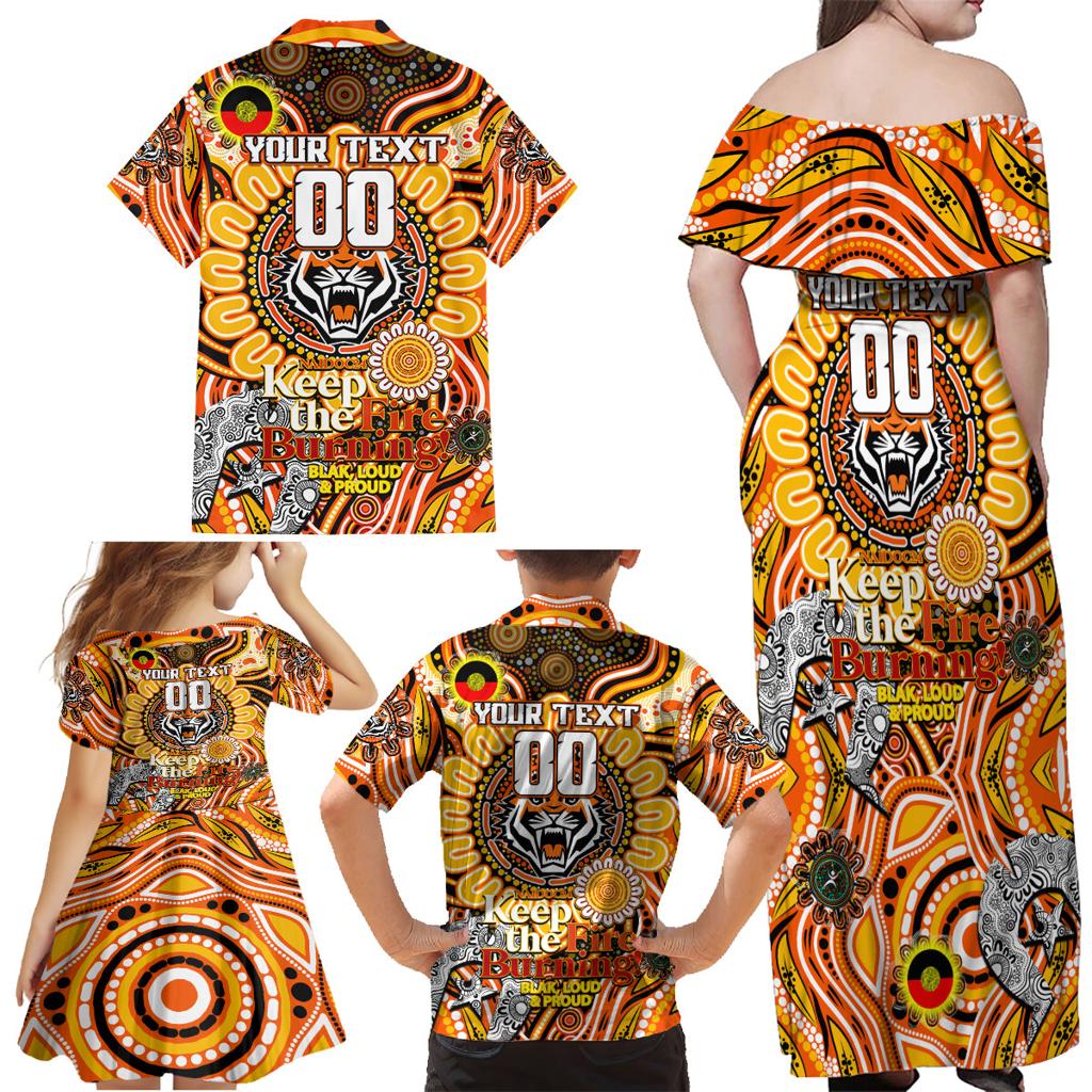 Custom NAIDOC Week 2024 Tigers Family Matching Off Shoulder Maxi Dress and Hawaiian Shirt Mascot Rugby