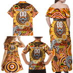 Custom NAIDOC Week 2024 Tigers Family Matching Off Shoulder Maxi Dress and Hawaiian Shirt Mascot Rugby