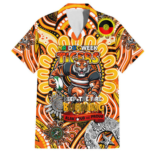 Custom NAIDOC Week 2024 Tigers Family Matching Off Shoulder Maxi Dress and Hawaiian Shirt Mascot Rugby