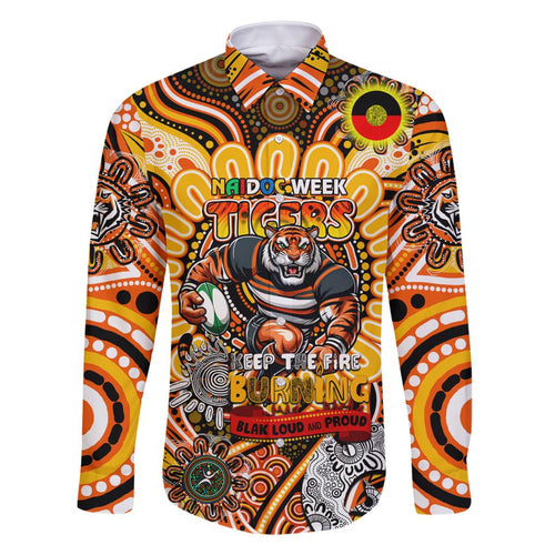 Custom NAIDOC Week 2024 Tigers Family Matching Off Shoulder Maxi Dress and Hawaiian Shirt Mascot Rugby