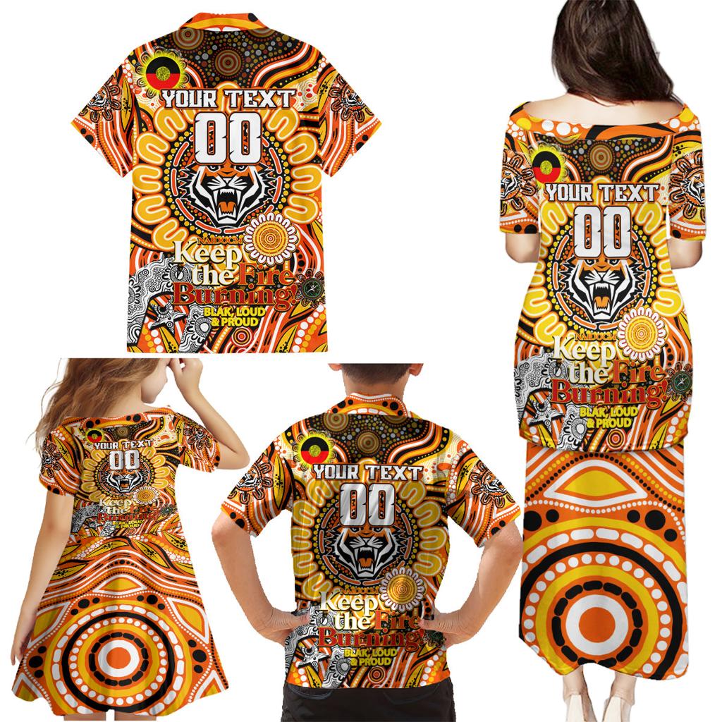 Custom NAIDOC Week 2024 Tigers Family Matching Puletasi and Hawaiian Shirt Mascot Rugby