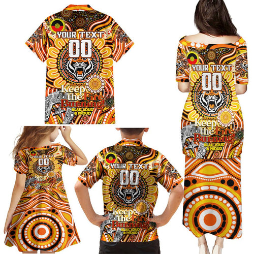 Custom NAIDOC Week 2024 Tigers Family Matching Puletasi and Hawaiian Shirt Mascot Rugby