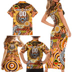 Custom NAIDOC Week 2024 Tigers Family Matching Short Sleeve Bodycon Dress and Hawaiian Shirt Mascot Rugby