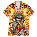 Custom NAIDOC Week 2024 Tigers Family Matching Short Sleeve Bodycon Dress and Hawaiian Shirt Mascot Rugby