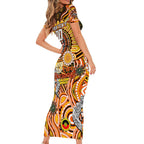 Custom NAIDOC Week 2024 Tigers Family Matching Short Sleeve Bodycon Dress and Hawaiian Shirt Mascot Rugby