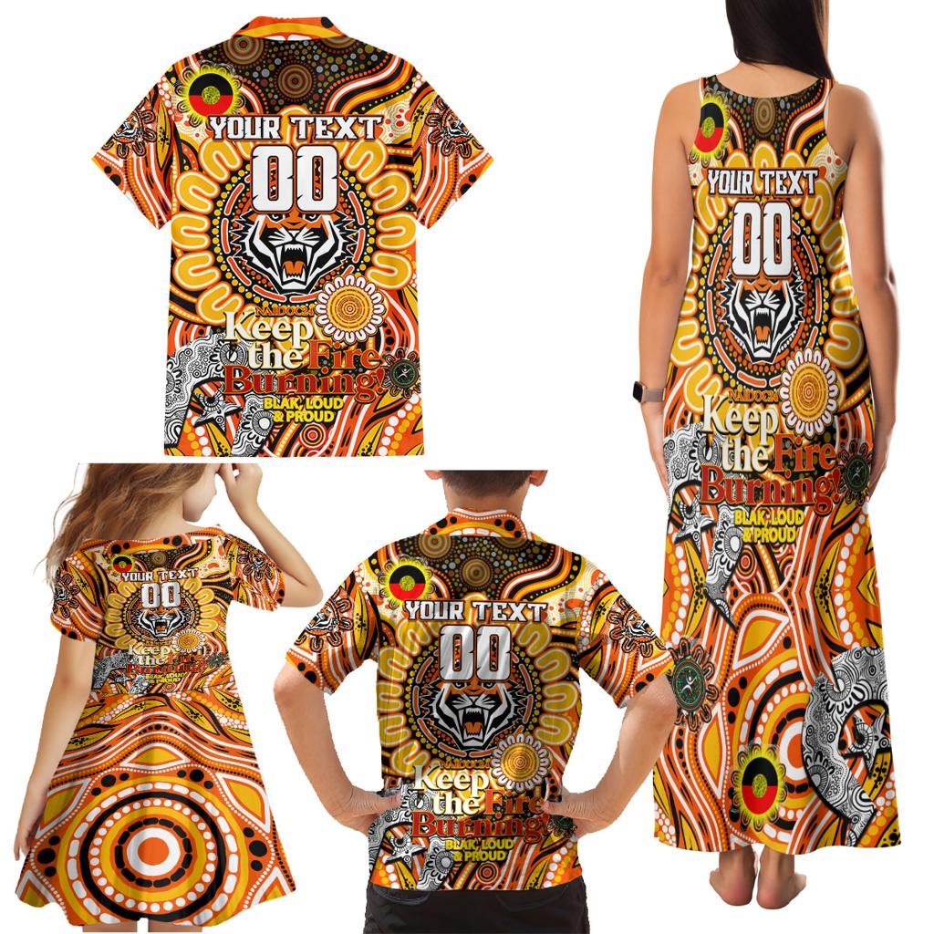 Custom NAIDOC Week 2024 Tigers Family Matching Tank Maxi Dress and Hawaiian Shirt Mascot Rugby